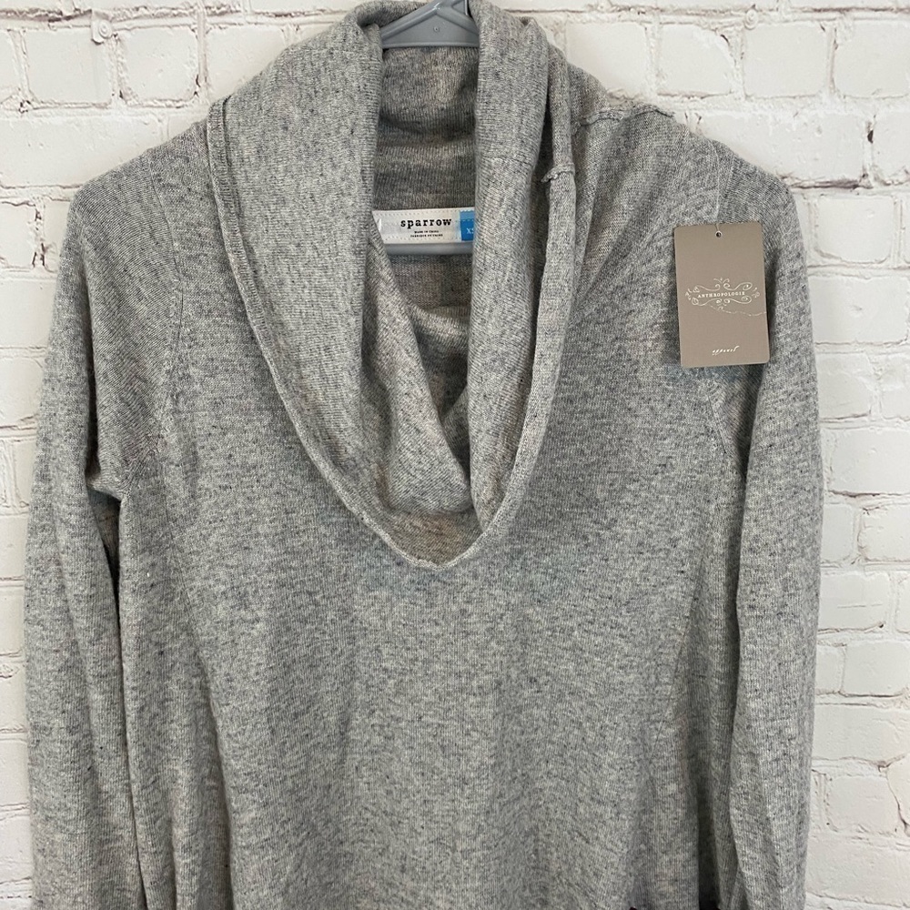 Anthropologie Sparrow Gray Cowl Neck Sweater Dress size XS NWT - Picture 3 of 8